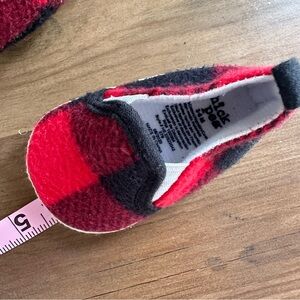 Chick Pea Buffalo Plaid Baby Slip-On Shoes – Size 3/6M | Cozy Soft Sole